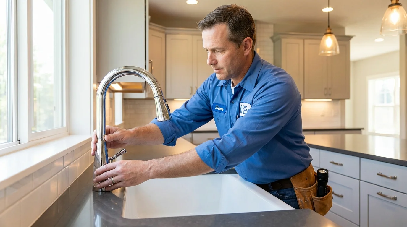 Kitchen faucet installation by Johns Plumbing LLC in Wrightwood